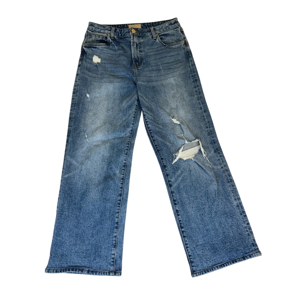 KUT from‎ the Kloth Miller High Rise Wide Leg Size 6 Distressed Denim - Picture 2 of 8